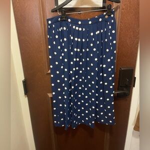 Vintage Chaus Navy Polka Dot A-Line Skirt Size 10